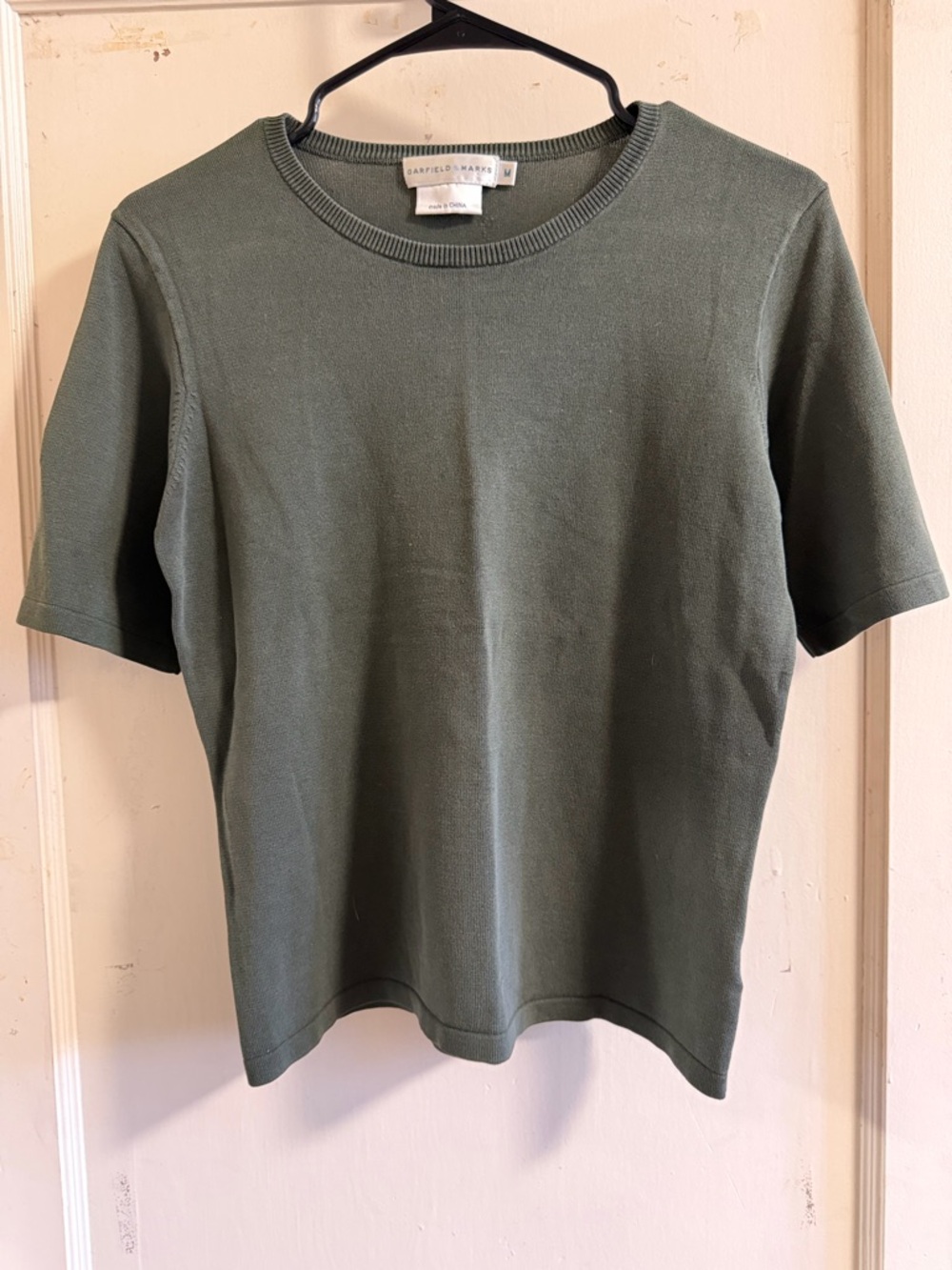 Garfield & Marks Olive Green Crewneck Short-Sleeve Shirt